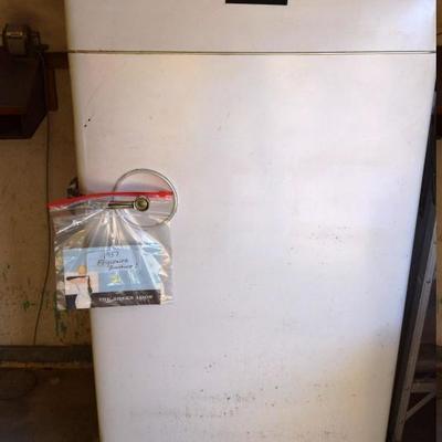 1957 Frigidaire Refrigerator/Freezer with original manual. Works! Perfect for your man-cave/rec-room!