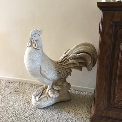 This is a massive concrete rooster 
Weighs over 80 lbs 