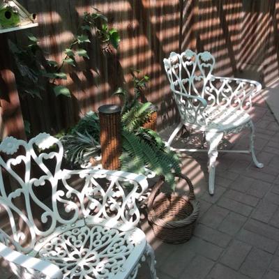 Metal white chairs 