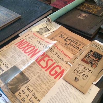 Toledo Times "Nixon Resigns", plus some more interesting paper ephemera