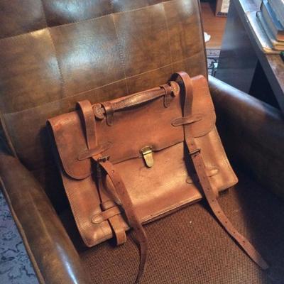 Antique leather briefcase / satchel