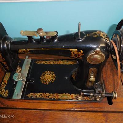 Vintage Sewing Machine and Cabinet