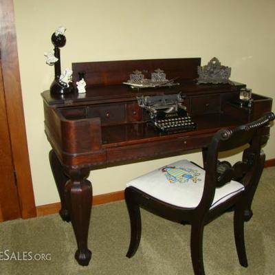 Antique rare melodeon circa 1850 converted to a desk. It was purchases in Minnesota in 1864. Beautiful dark wood, believed to be rosewood...