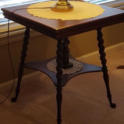 Vintage Table with Barley Twist Legs, Ball in Claw