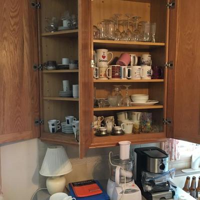 Espresso sets, glassware, wine glasses, coffee mugs