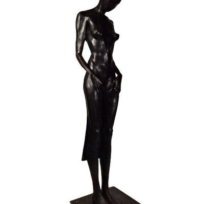 HUGE STEFANO PIEROTTI SIGNED BRONZE SCULPTURE, TITLED TOP MODEL, 4 FT TALL! ONE OF ONLY 3 EVER MADE