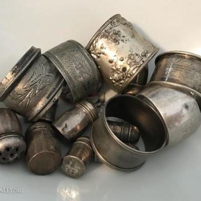 Antique collection of sterling napkin rings