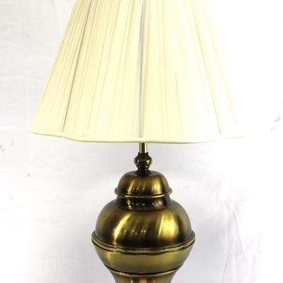 Large Brass Table Lamp with Shade