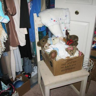 clothes, exercise items , stuffed animals and more