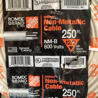 new roll 12/2 romex electrical wire 