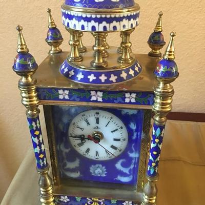 Gorgeous, metal Asian ornate mantle clock