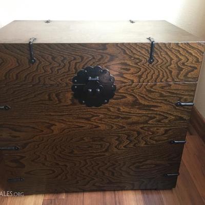 Asian wood storage kimono chest/box