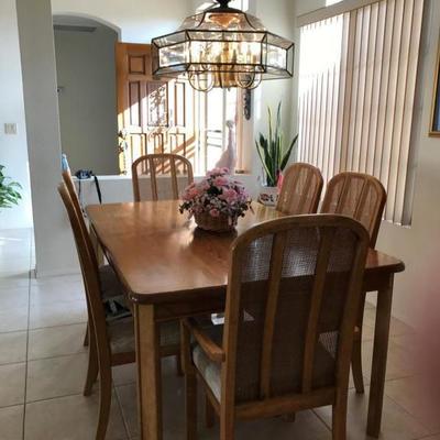 Dining room set with six chairs