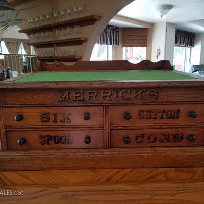 Antique Oak spool case desk combo