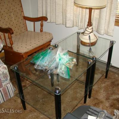 glass end tables 