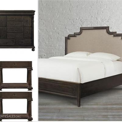 4 piece Bassett queen size bedroom set, Emporium Collection, with bed, 2 nightstands, and dresser