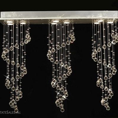 FREE SHIPPING IN U.S. on this spectacular modern triple helix raindrop crystal chandelier