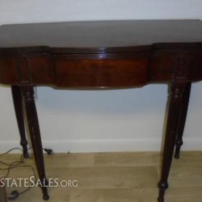 Mahogany Game Table with Hinge on Back (one of a pair)