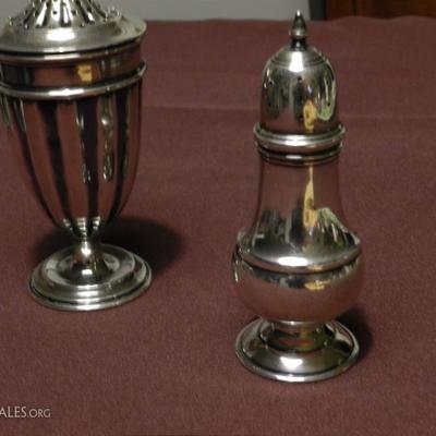 Antique sterling silver shakers
