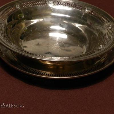 Sterling silver bowl and plate