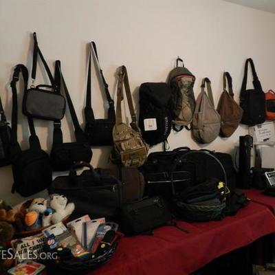 Wide assortment of travel accessories and luggage, much of which has never been used
