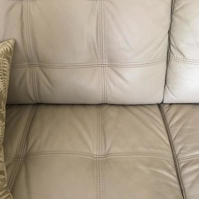 close up of the leather sofa 