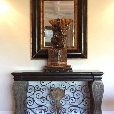 Stunning Entry Table & Mirror with Large Blackamoore Figure