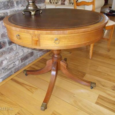 Duncan Phyfe style drum table $225
32 1/4 X 27 1/2