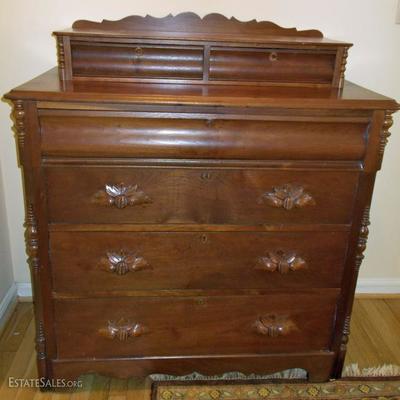 Antique chest of drawers with carved pulls $595
40 X 19 X 47