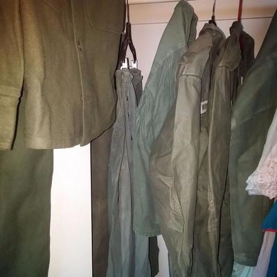 Authentic military fatigues and gear