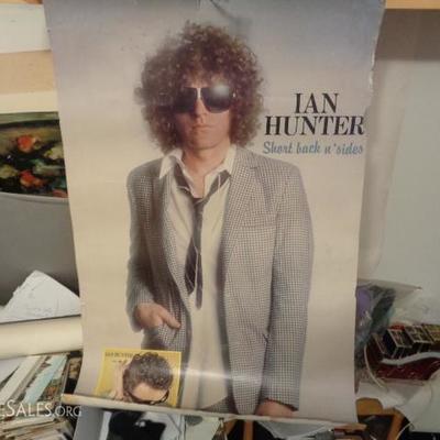 Original poster of singer Ian Hunter and signed on back.