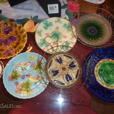 Majolica from Germany and France & marked.