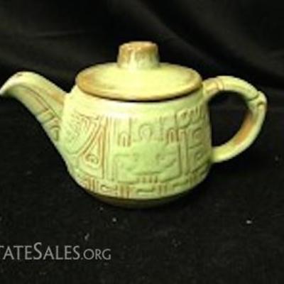 Vintage Mayan-Aztec Frankoma Mini Teapot