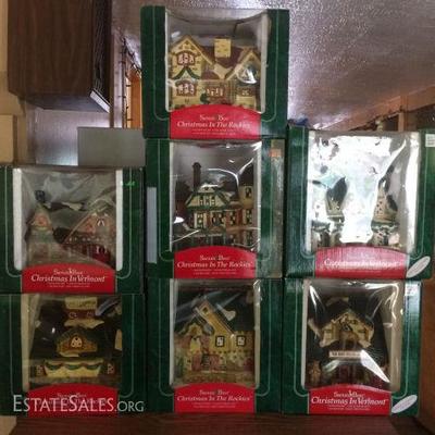 WNT204 Hand Painted Collectible Christmas Village Houses
