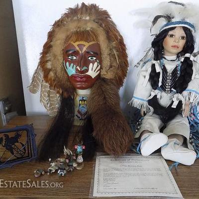 WNT068 Native American Doll, Mask and More!
