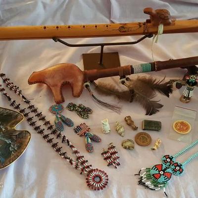 WNT070 Native American Flute, Figurines, Collector's Plate & More!
