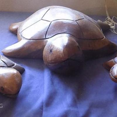 WNT054 Solid Wooden Honu Turtle Figurines
