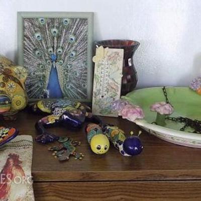 WNT060 Mexican Pottery Figurines, Piggy Bank, Glass Votive and More!
