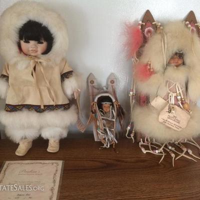 WNT073 Collectible Eskimo and Native American Dolls
