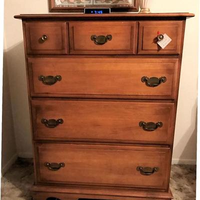 Vintage hard rock maple chest of drawers
