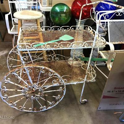 Metal flower cart