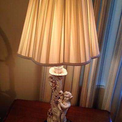 Pair of Cherub Bedside Table Lamps