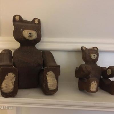 Carved Wooden Bears