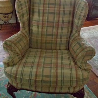 Drexel wing back chair $99 [as is; upholstery is tattered]
28 X 34 X 42
