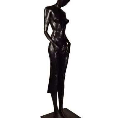 LARGE STEFANO PIEROTTI (ITALIAN, B. 1964) BRONZE SCULPTURE, "TOP MODEL", DEPICTING A STANDING FEMALE