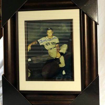 Mickey Mantle Autographed Photo framed
