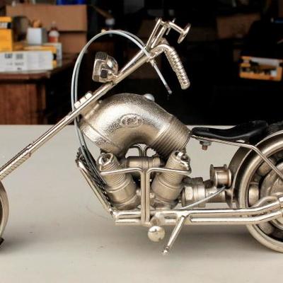 Motorcycle Model Made From Parts Chromed