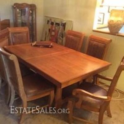 Dining Table with Leather Cushion Seats