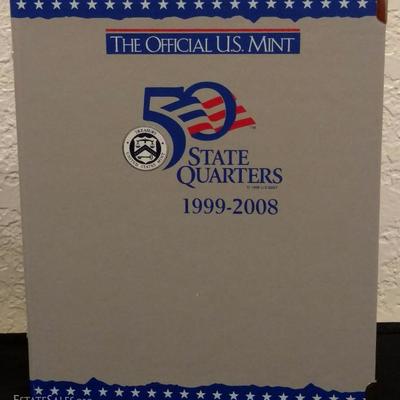 OFFICIAL U..S. MINT 50 STATE QUARTERS, 1999-2008 in nice binder with COA.