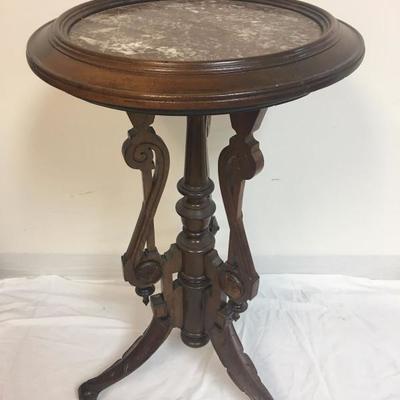 Victorian marble top lamp table